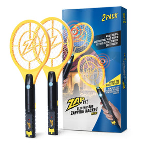 ZAP iT! blue light attractant racket draws pests for fast targeting.