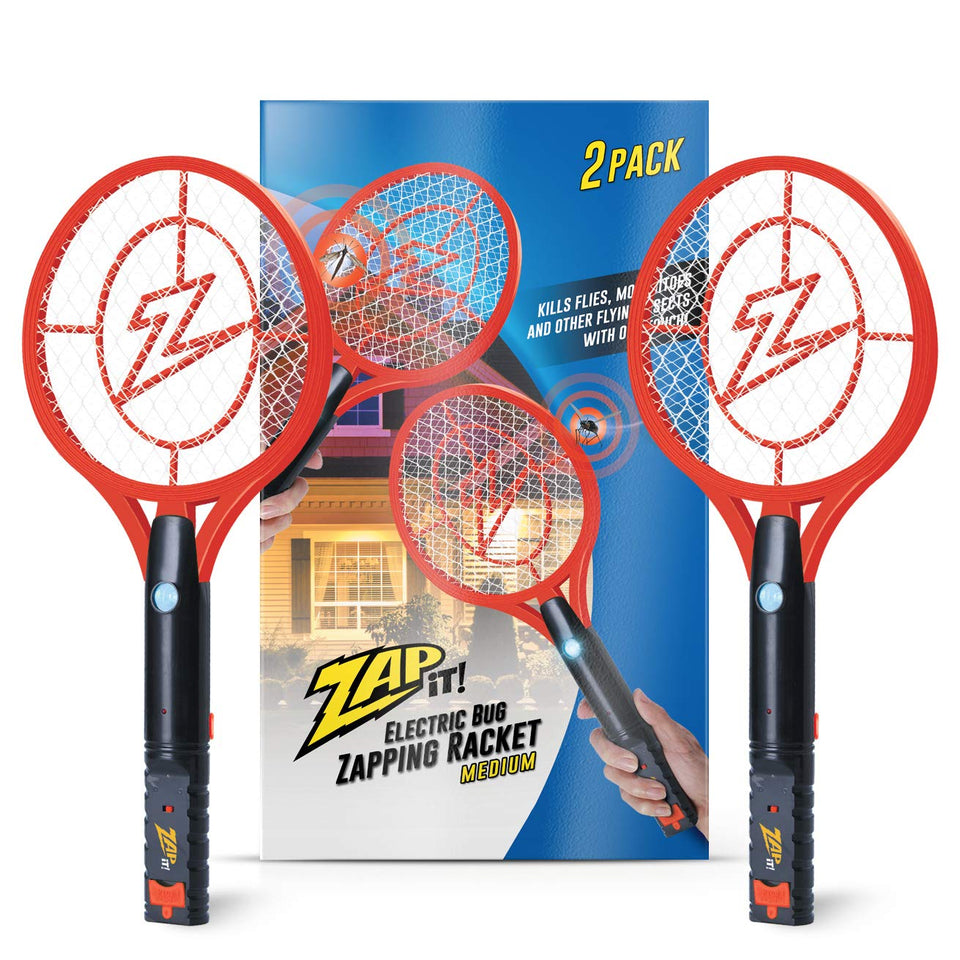 Zap It! Bug Zapper Racket with a 4,000-volt grid for fast pest elimination.