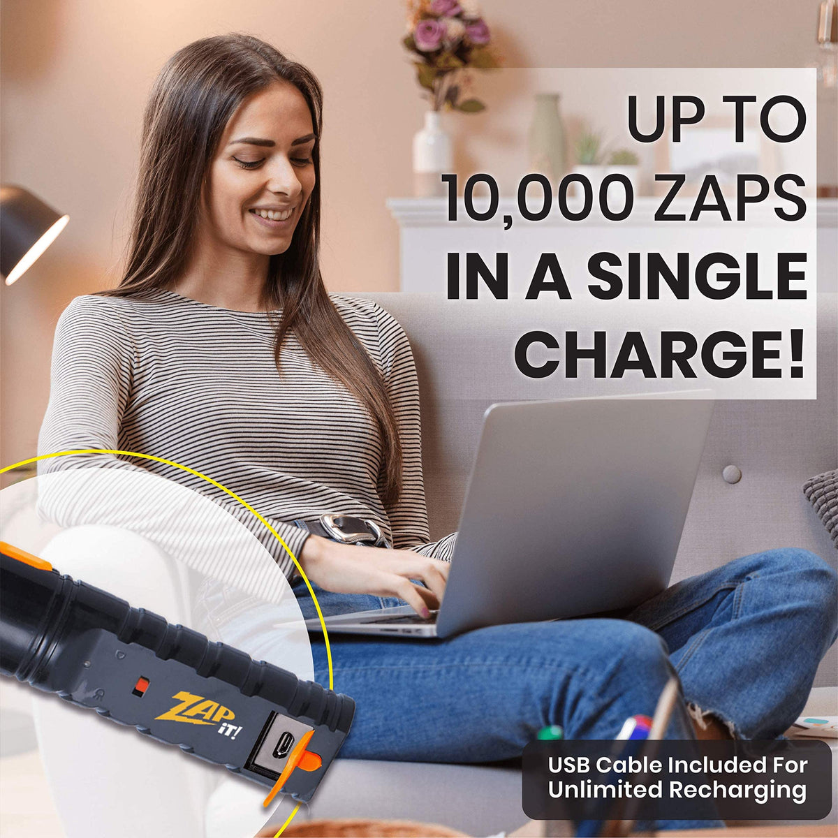 Zap It! Racket ergonomic handle designed for comfortable aiming.