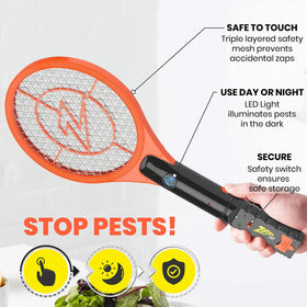 Zap It! Racket in night use, LED light on for visibility.