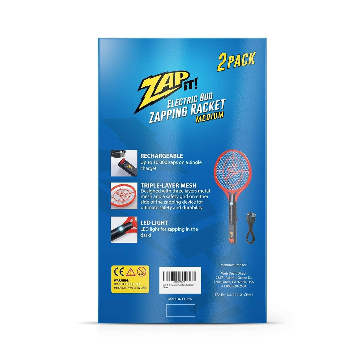 Zap It! Portable design ideal for camping and picnics.