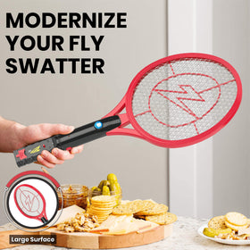 Zap It! Racket triple-layer safety mesh adds protection during use.