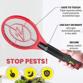 Zap It! Racket charges via USB for convenient on-the-go top-ups.
