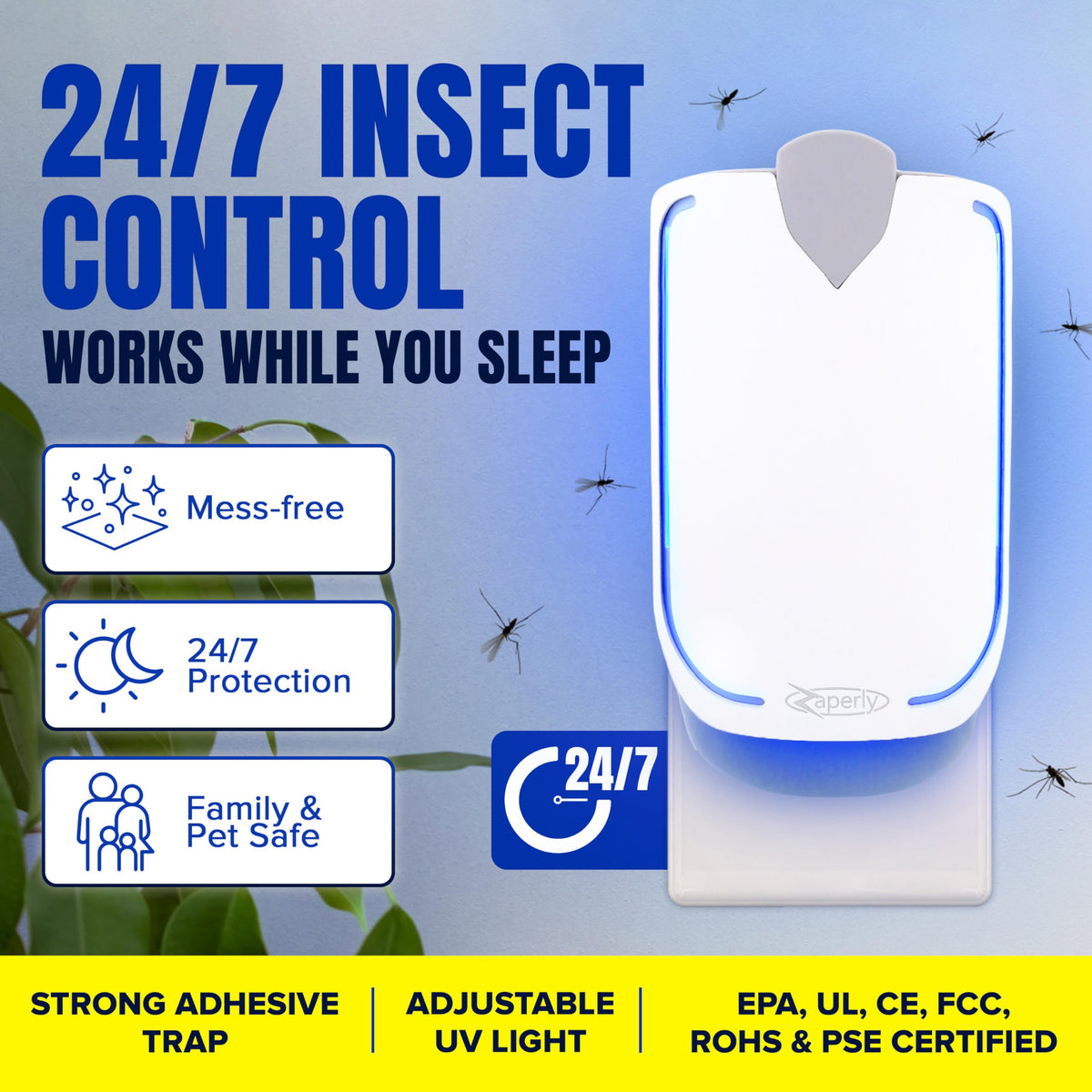 Zaperly indoor trap refill pack installation demonstrating easy replacement.