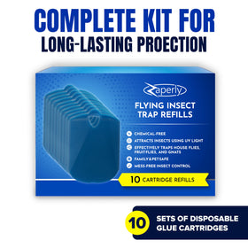 Zaperly trap in action with adhesive cartridges for continuous protection.