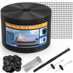 Zapstarz bird guard on a roof protecting solar panels from birds