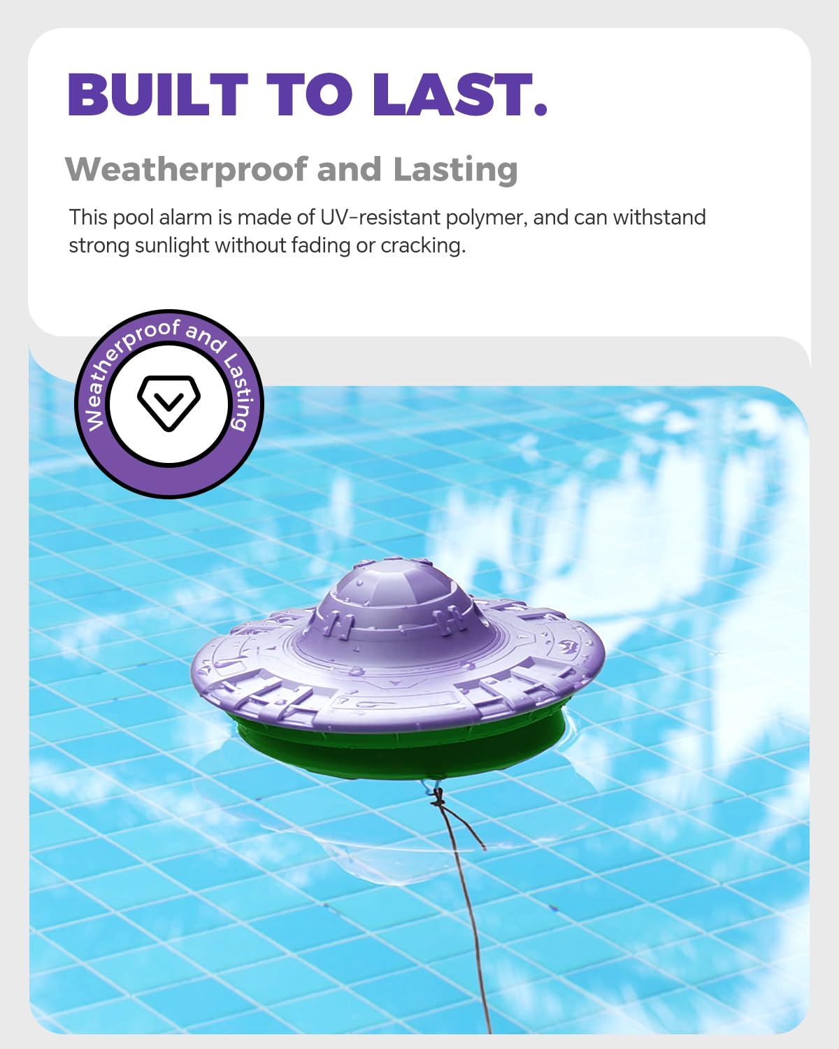 ZapWay weatherproof shell and long-life battery endure sun and seasons.