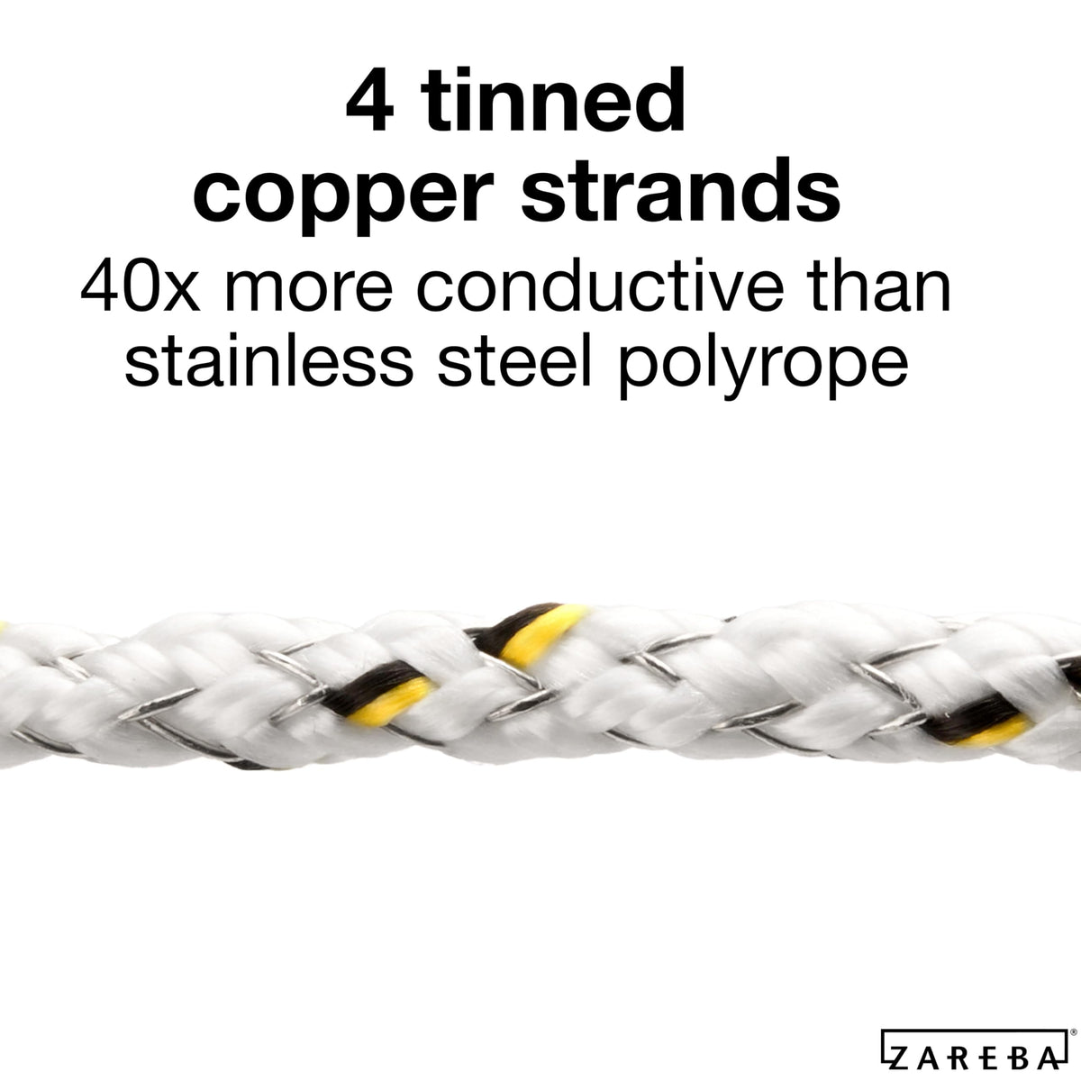 Zareba Elite uses four copper strands for high conductivity