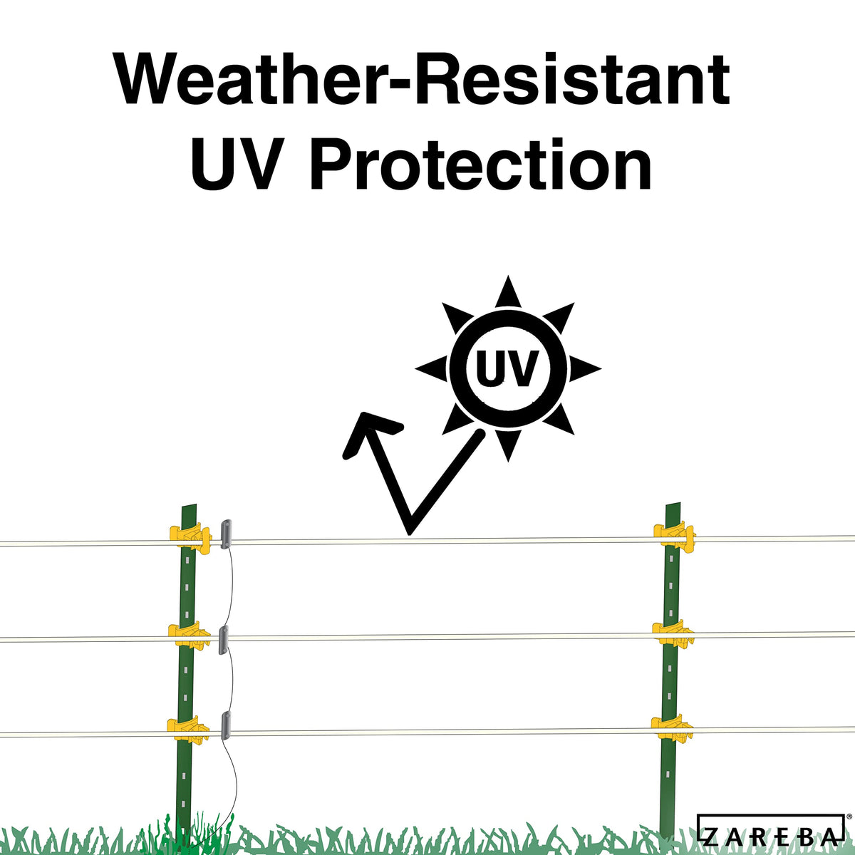 Temporary fencing setup for grazing with Zareba Sure Shock polyrope.