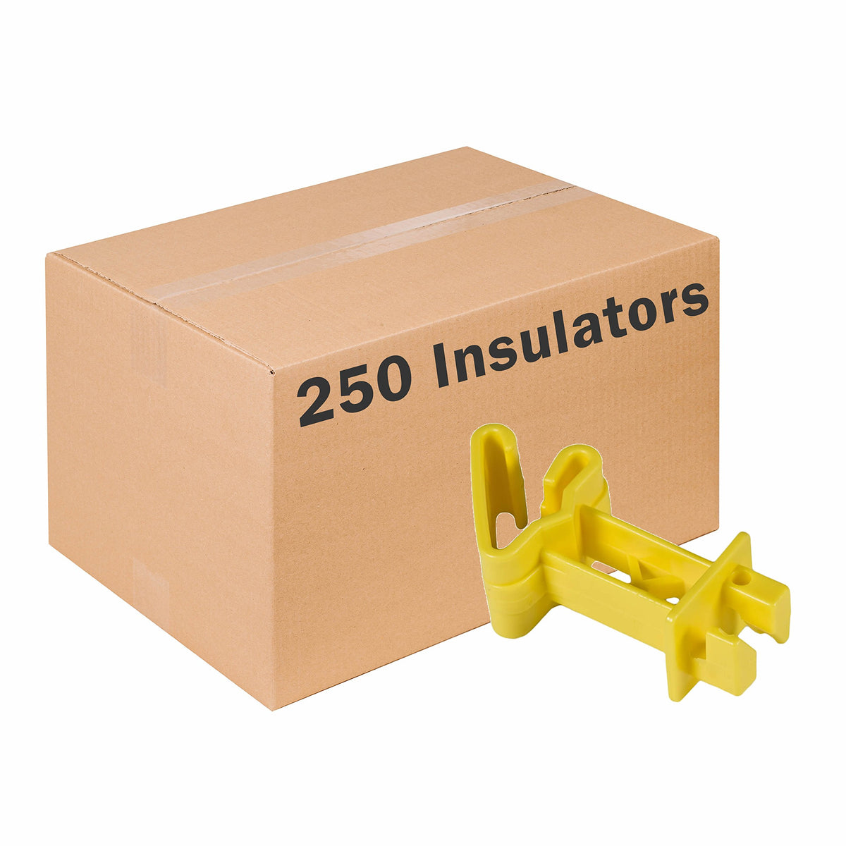 Zareba wrap-around 2-inch extender insulator on a T-post secures electrified wire efficiently.
