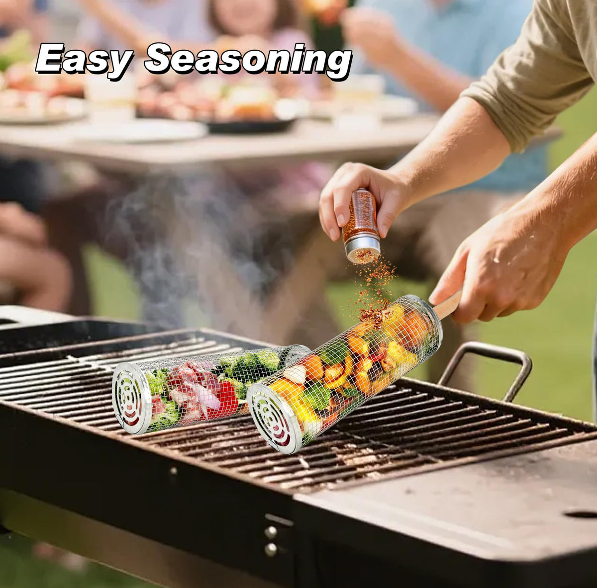 ZASTREXIS rolling grill basket is dishwasher-safe for easy cleanup