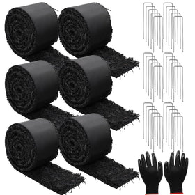Zatozkar 6-pack rubber mulch mats for quick garden bed edging and weed control.