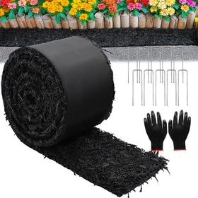 Zatozkar rubber mulch 10ft black roll provides neat weed suppression for garden beds