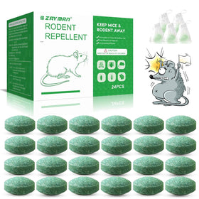 ZAYMAN 24PCS mouse repellent packaging shows peppermint scent for deterrence.