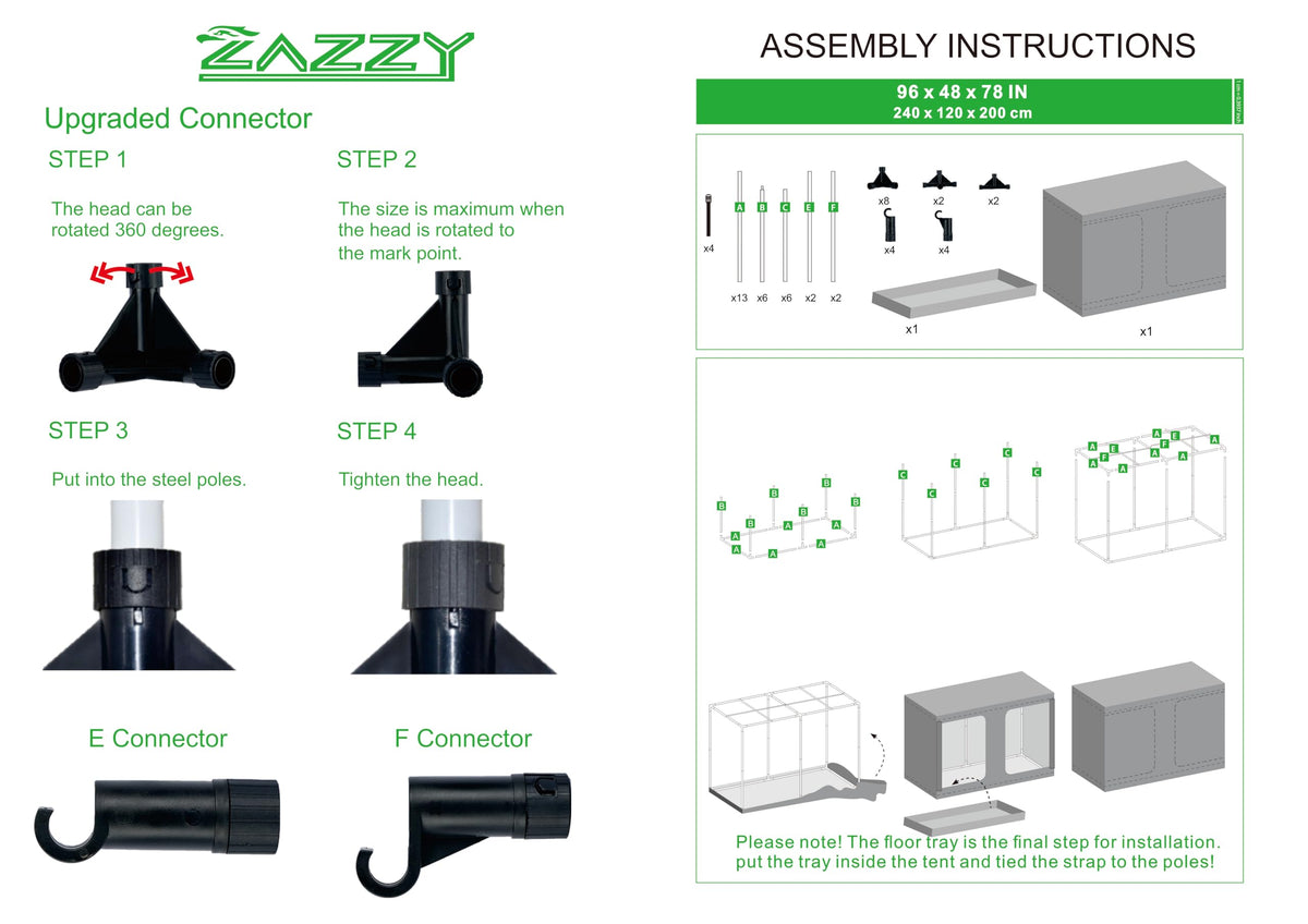 Zazzy Grow Tent 95 percent reflective lining boosts light use and heat retention