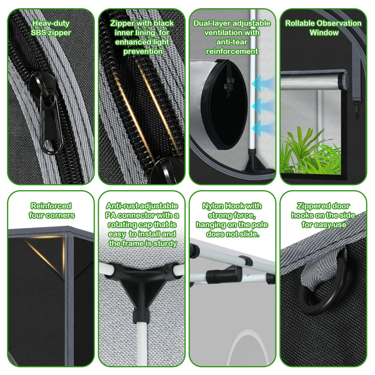Zazzy grow tent assembly without tools demonstrates quick, tool-free setup.