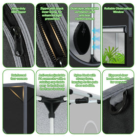 Zazzy grow tent assembly without tools demonstrates quick, tool-free setup.