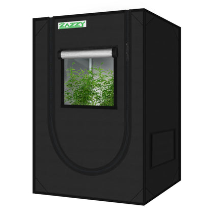 Zazzy Grow Tent front view shows a compact 2x2 footprint ideal for home gardens.