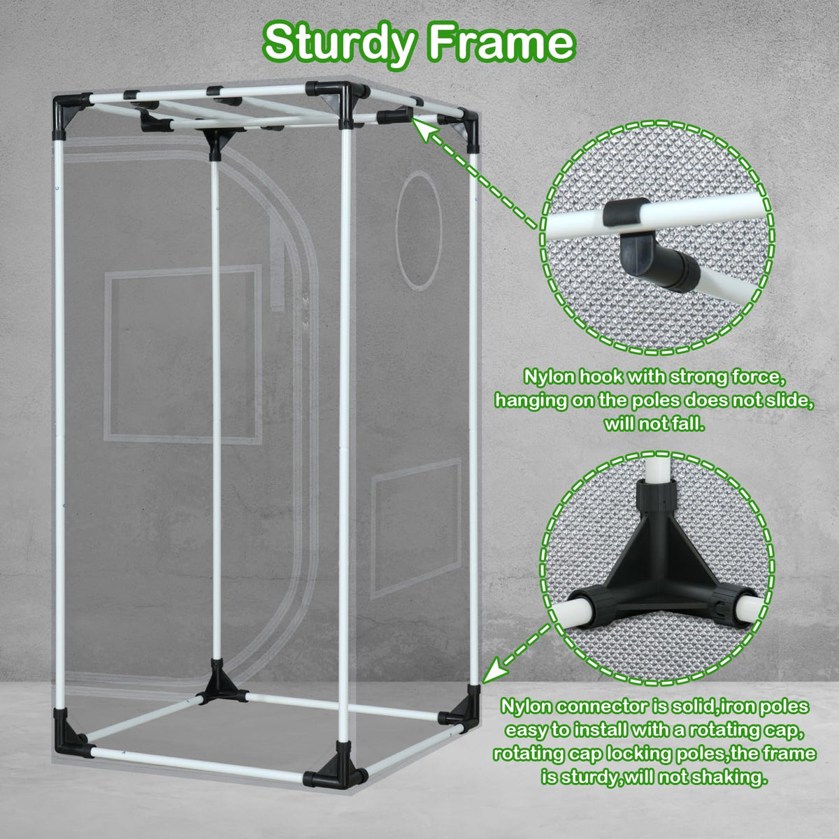 Zazzy grow tent removable floor tray simplifies cleaning spills.