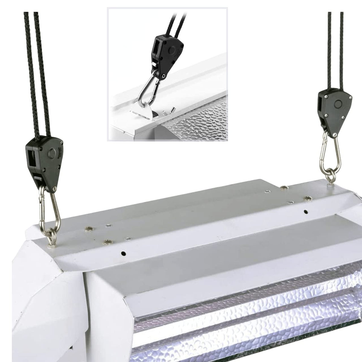 Zazzy 12-pack rope hangers ready for multi-light grow tent installations.