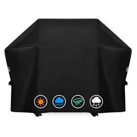 ZBXFCSH Napoleon 61500 Pro 500 cover protects grill from rain and sun.