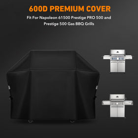 ZBXFCSH Napoleon Prestige 500 cover guards against outdoor wear.