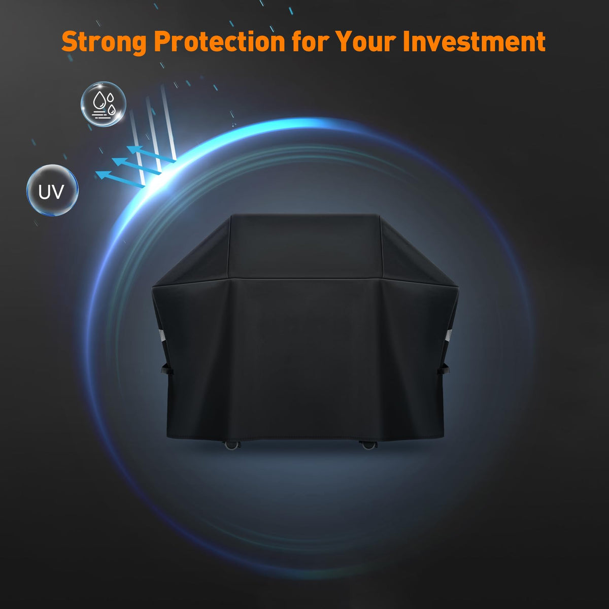 ZBXFCSH waterproof grill cover keeps moisture out during weather events.