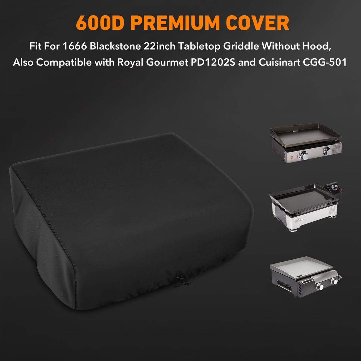 ZBXFCSH grill cover for Royal Gourmet PD1202S—wind and moisture guard