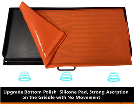 ZBXFCSH silicone griddle mat features polished bottom sealing for cleaner griddle.