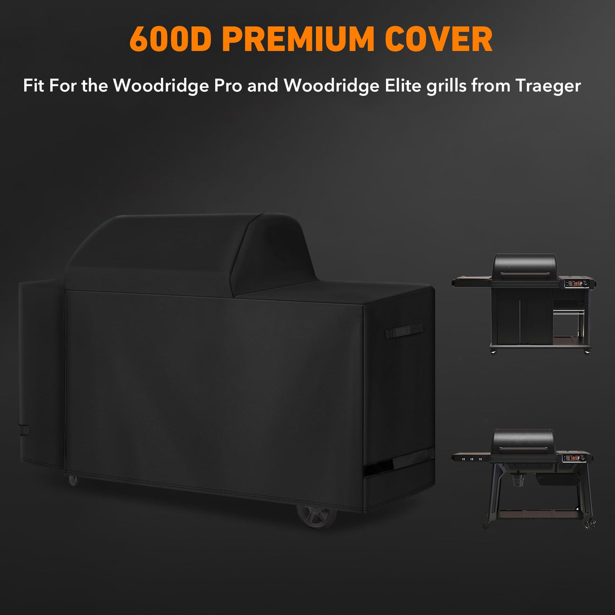 ZBXFCSH all weather cover fits Woodridge Elite for secure grilling.
