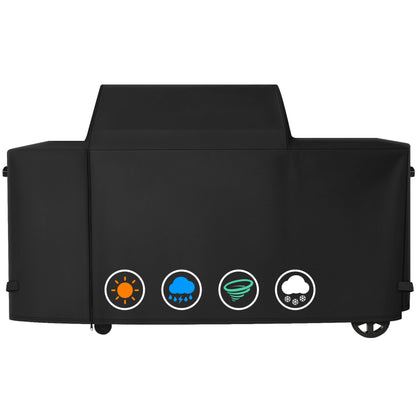 ZBXFCSH heavy duty cover shields Traeger Woodridge Pro from rain and snow.