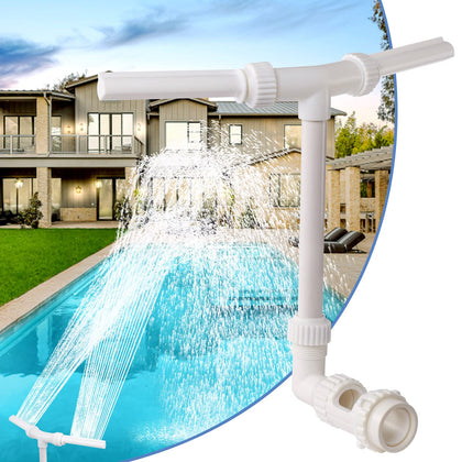 ZCONIEY dual-head pool fountain with a wide waterfall splash for relaxation