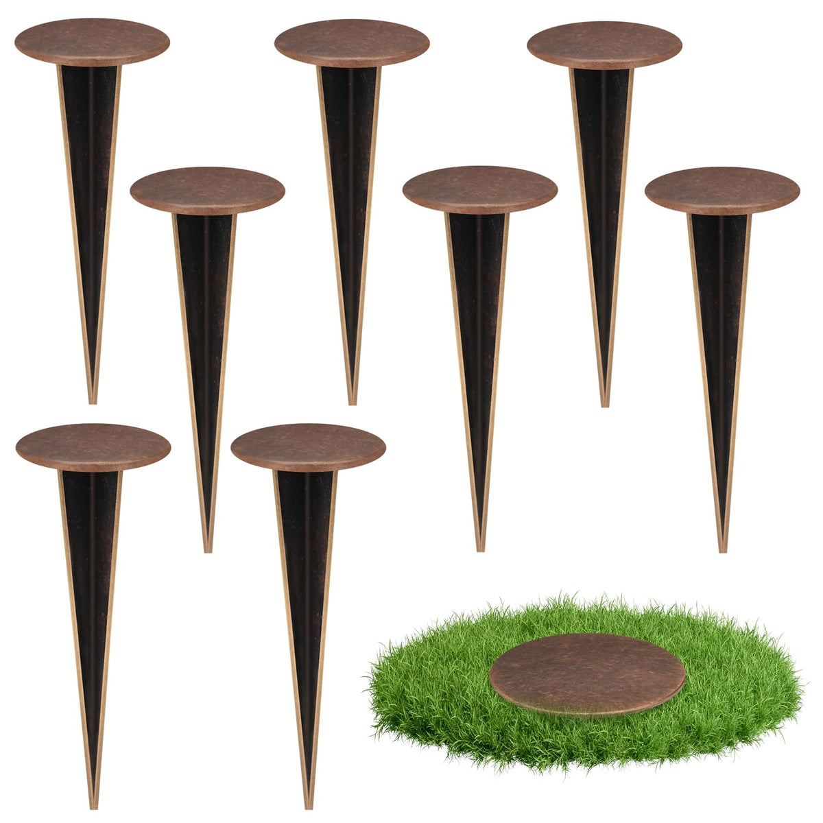 Zealor brass boundary marker 8-pack marks property lines for reliable reference.