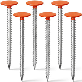 Zealor rebar line markers with orange top in soil for precise boundary marking