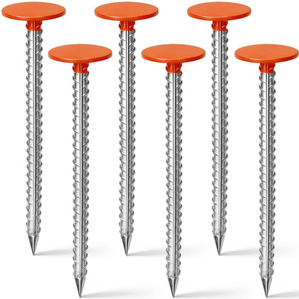 Zealor rebar line markers with orange top in soil for precise boundary marking