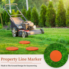 Bright orange cap improves daytime visibility for boundary markers