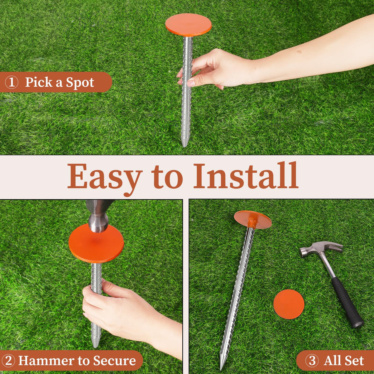 Easy-install spiral steel markers ready for quick setup