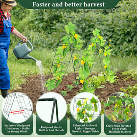 ZeanSciulpt Cucumber Trellis double-sided climbing surfaces enable flexible garden layout