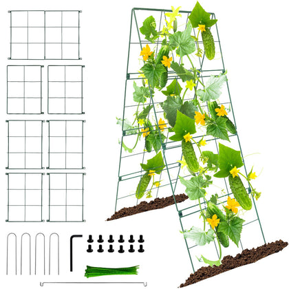 ZeanSciulpt Cucumber Trellis raised-bed assembled view showing sturdy frame for climbing plants