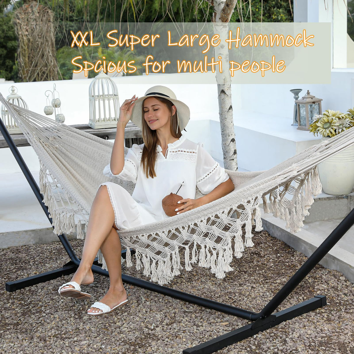 ZEANTZ hammock with 550 lb capacity supports two for shared outdoor moments.