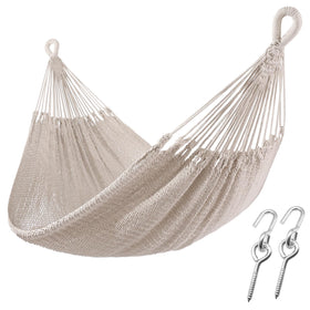 ZEANTZ handwoven hammock in wide outdoor setup for two-person lounging