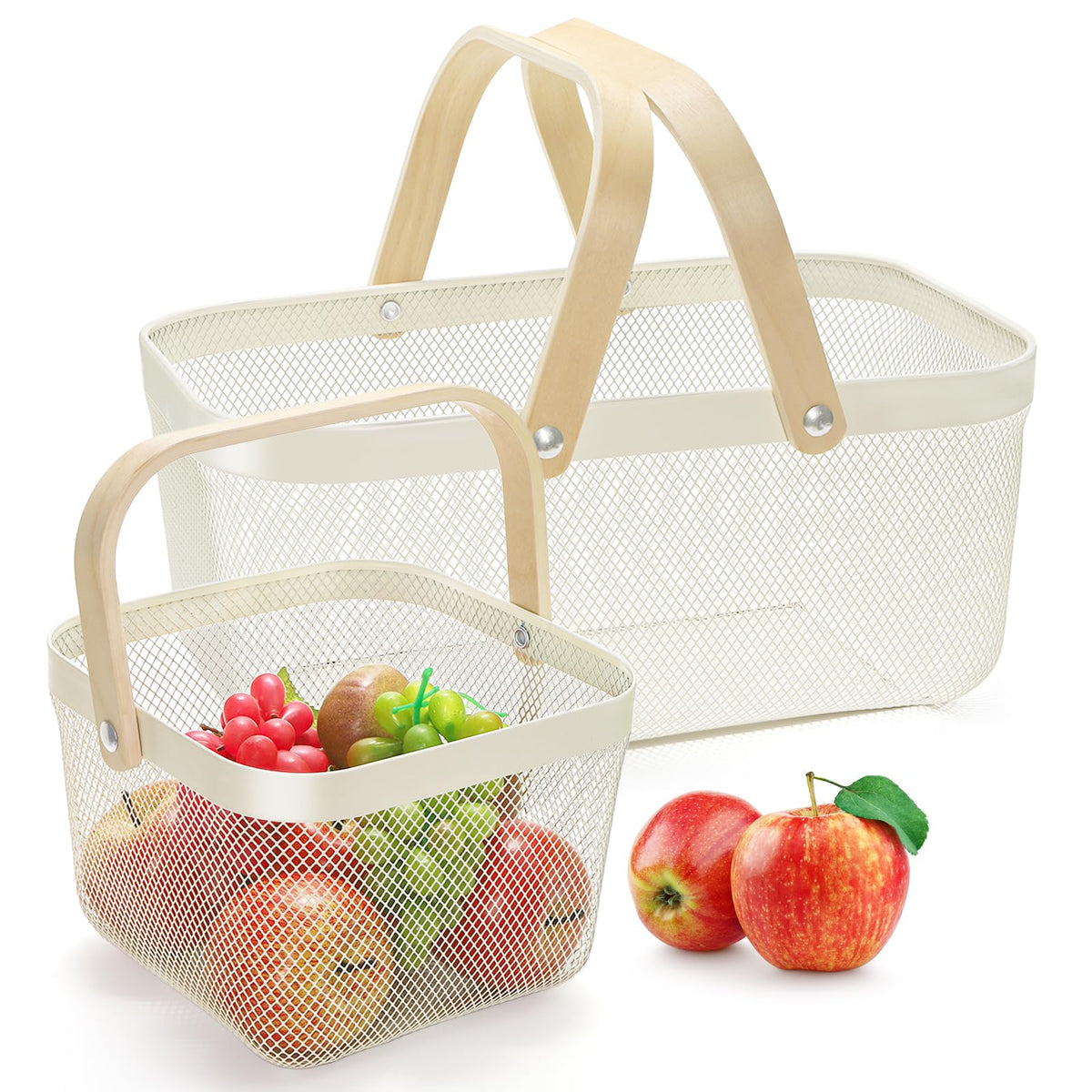 ZEAYEA harvest baskets two-pack, full view for easy gathering.