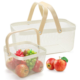 ZEAYEA harvest baskets two-pack, full view for easy gathering.