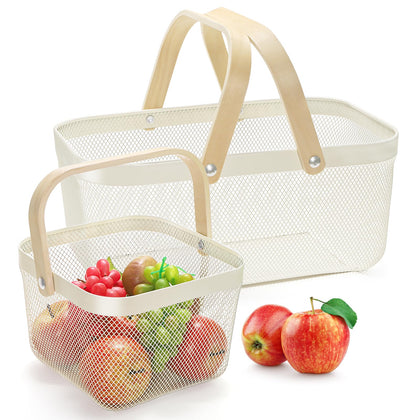 ZEAYEA harvest baskets two-pack, full view for easy gathering.