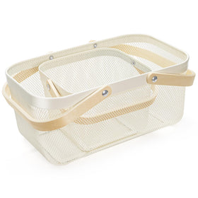 ZEAYEA wooden handle folding feature on harvest basket for transport.