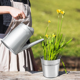 ZEDEV weather-resistant metal buckets withstand outdoor use for year-round decor.