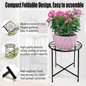 Outdoor use: ZEECER stand elevates plants on patio
