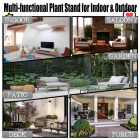 ZEECER plant stand displaying a lush arrangement for display