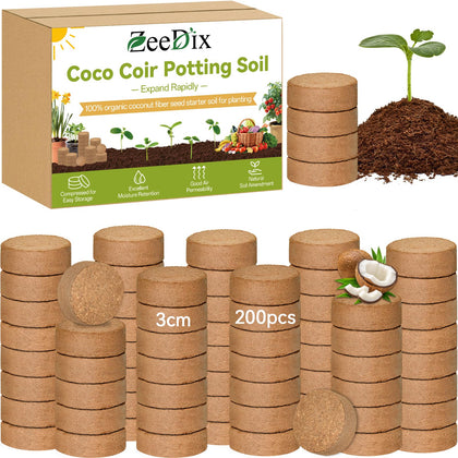ZeeDix coco coir pellets before expansion for seed starting