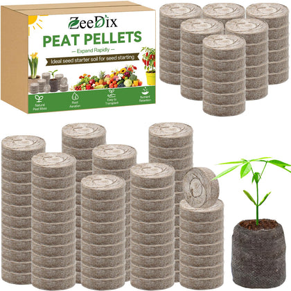 ZeeDix 200pcs 40mm peat pellets pack for effortless seed starting and transplant readiness.